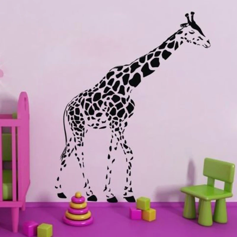 Free Shipping Large Giraffe Wall Stickers Animal Decal Art Children's