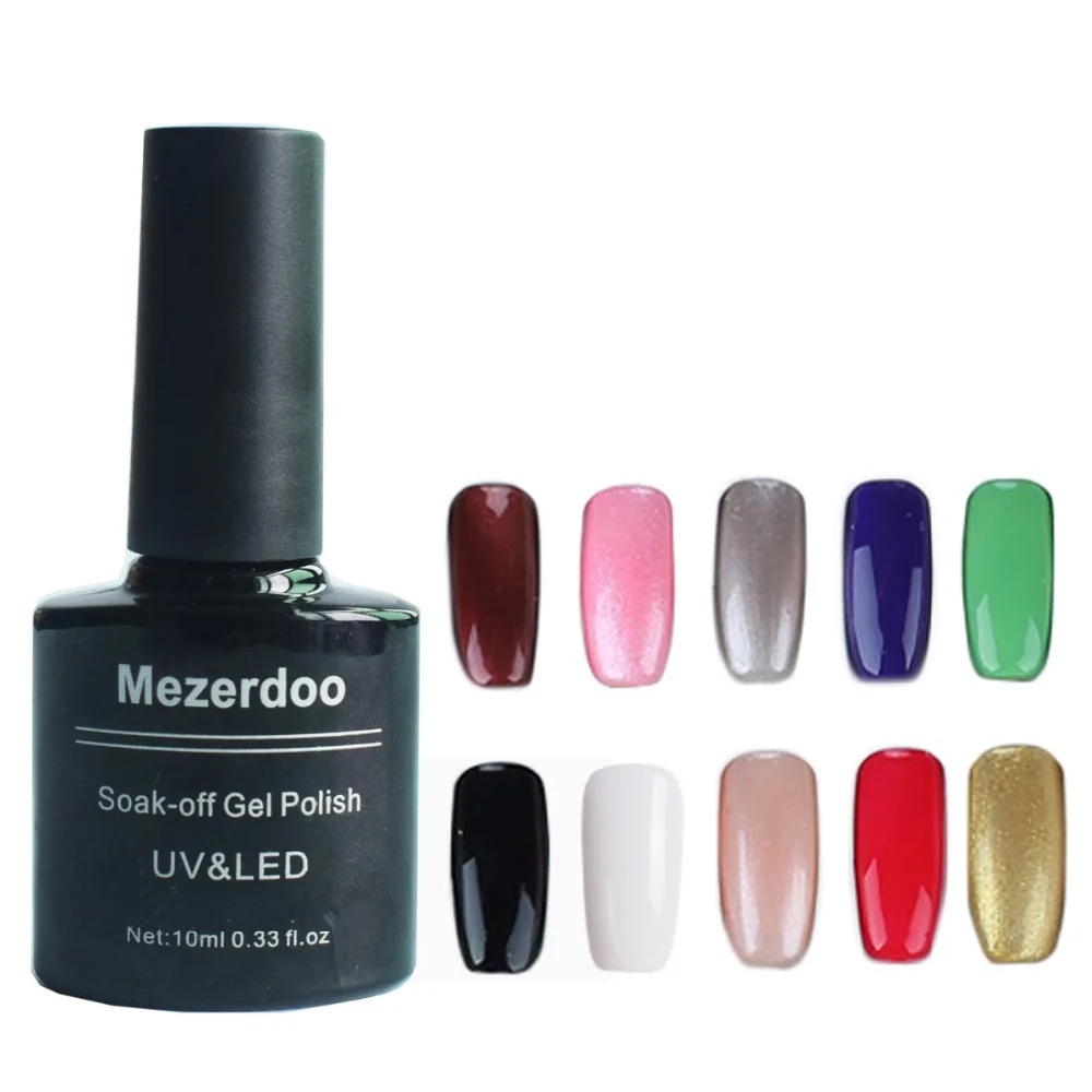 

Mezerdoo Colorful UV Nail Gel Polish Fashion Nail Varnish DIY Your Style Gel Polish 10ML Soak Off Nail Lacquer Long-lasting Gel
