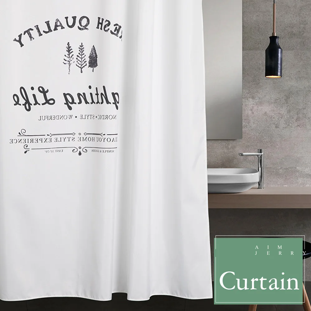 aimjerry personalizzata tenda della doccia 3d poliestere impermeabile mildewproof moderna vasca da bagno curtain con 12