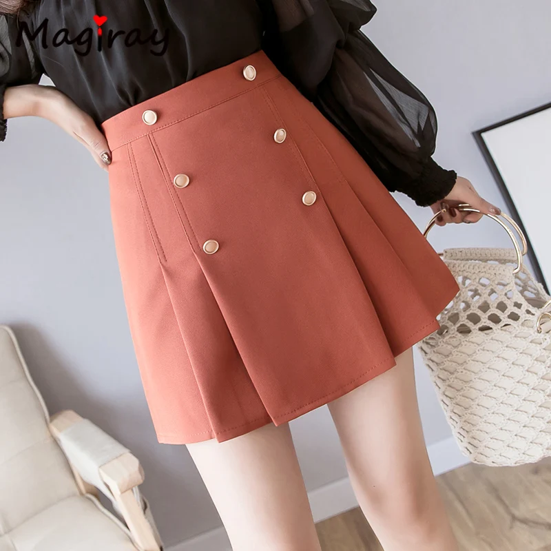 Юбка женская плиссированная с завышенной талией элегантная мини-юбка-трапеция в