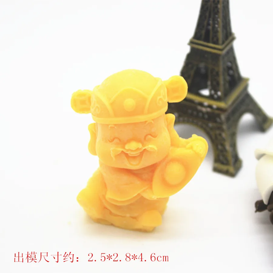 Chinese God of Wealth 3D solid plaster silicone mold for manual soap making DIY aromatherapy gypsum mould
