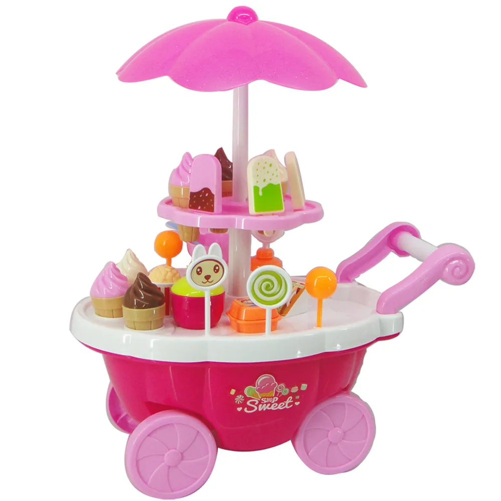 New Kids Toys Simulation Mini Candy Ice Cream Trolley Shop Pretend Play