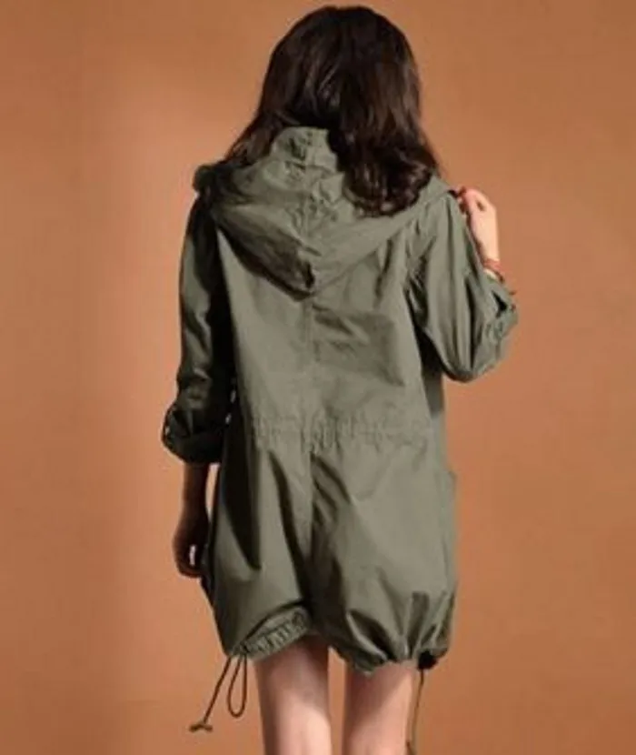 Женская куртка свободного покроя с отложным воротником|army green women jacket|women jacketgreen