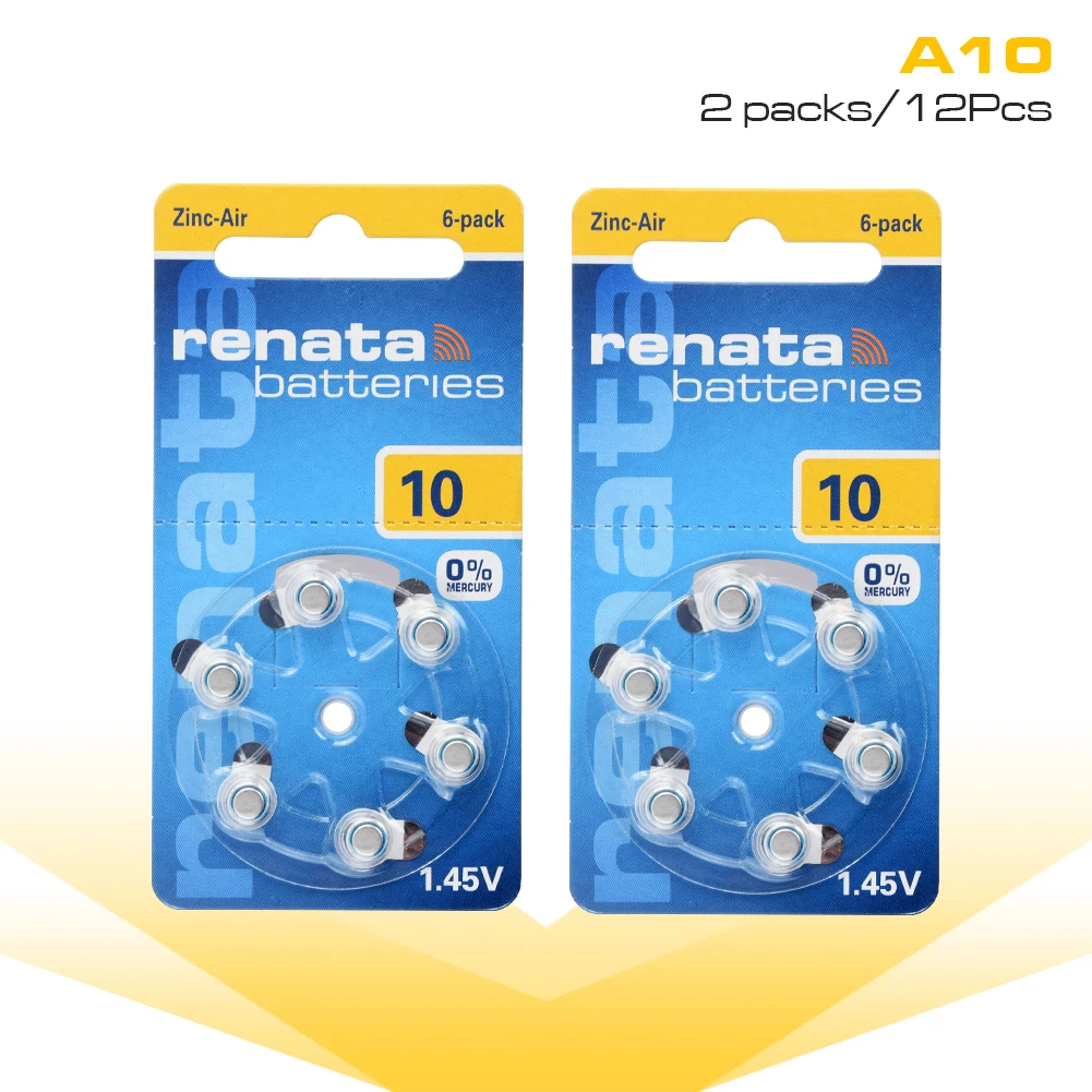

12PCS Zinc Air Performance Hearing Aid Batteries A10 10A PR70 Hearing Aid Battery A10 for BTE Hearing aids Button Cell Batteries