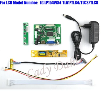 

HDMI VGA 2AV Controller Board+Backlight Inverter+30Pins Lvds Cable for LP154WX4 - TLA1 TLB4 TLC3 1280x800 1ch 6 bit LCD Display