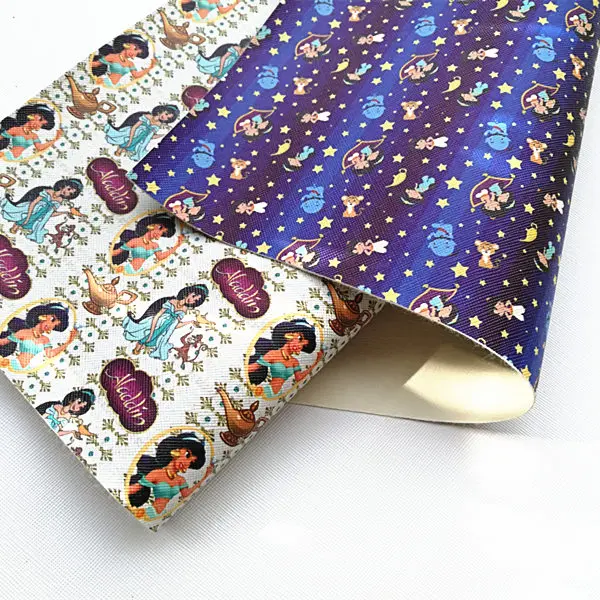 

Free shipping 1pcs/20x33cm cartoon print leather viny fabric BHY325