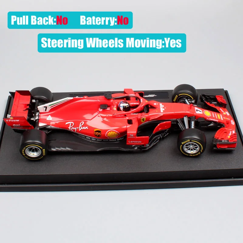 Дети 1:18 Большие весы BBurago Racing SF71H драйвер № 5 Kimi Iceman № 5 Себастиан веттел литье под давлением модели автомобилей игрушка