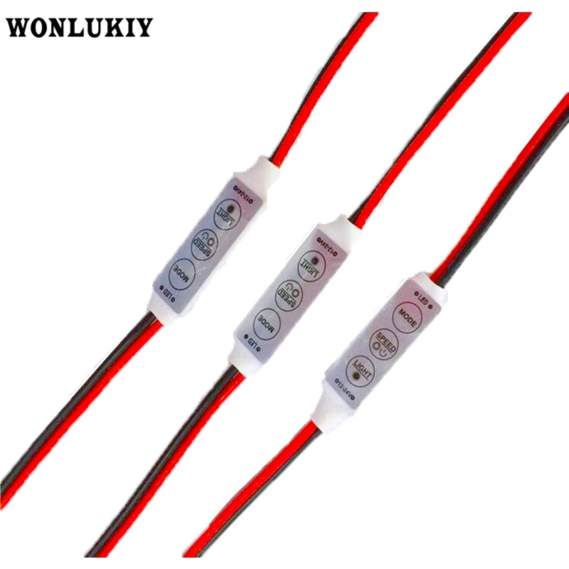 10 PCS/lot 3 Keys Single Color Controller DC 12V 24V Mini Led Flexible Dimmer For 5050 3528 5630 Strip Light | Лампы и освещение