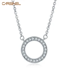 CARSINEL бренд 5 цветов круглой формы Винтаж ослепительный Allure AAA циркон ожерелья и подвески классический серебристый цвет ювелирные изделия