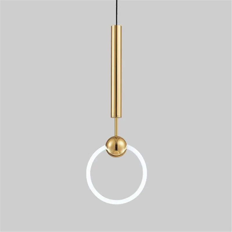 

Post-Modern Plated Iron T6 Ring Led Pendant Light Drop Lighting for Dining Room Living Room Bar H 30cm 2136