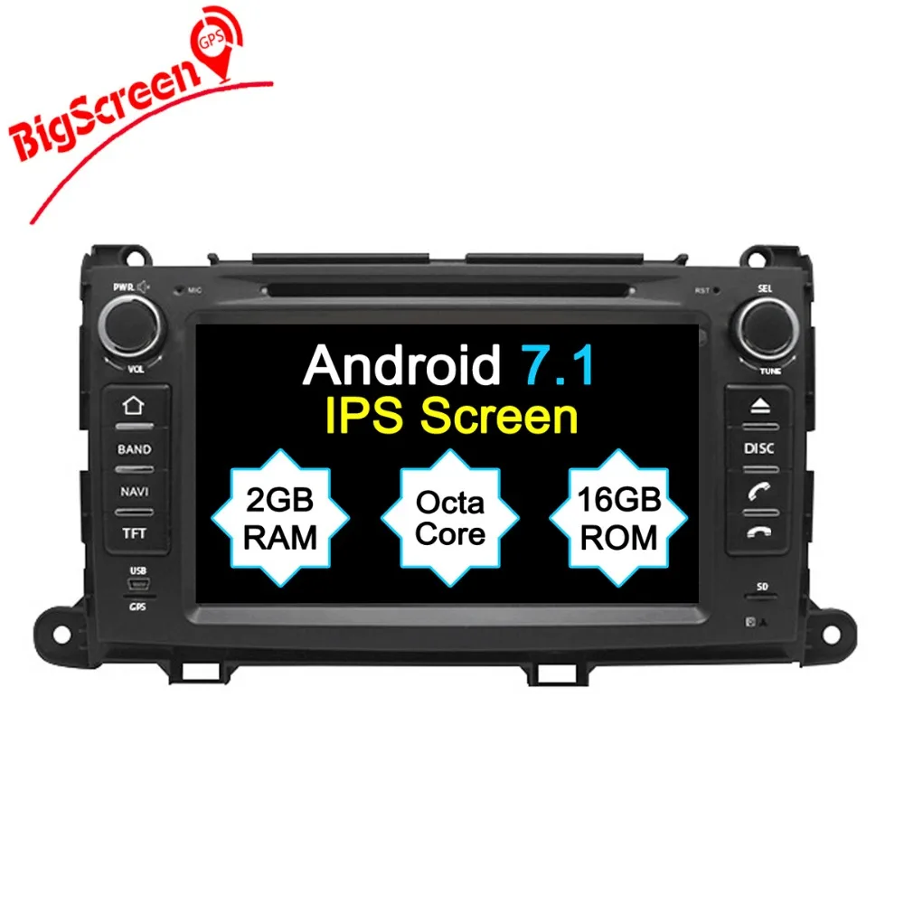

8inch Android 7.1 Car Stereo GPS Navigation For Toyota Sienna 2010 2011 2012 2013 2014 Head Unit Multimedia Monitor Satnav 1080P