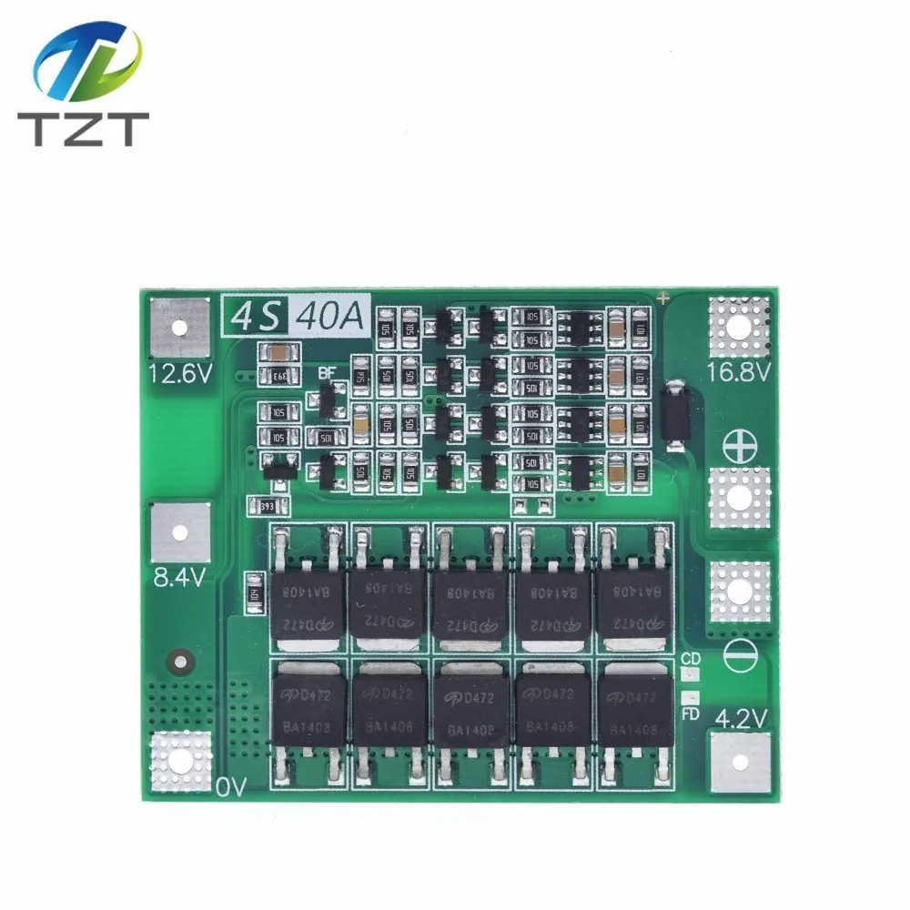4S 40A литий ионный Батарея 18650 Зарядное устройство PCB плата защиты BMS с балансом для