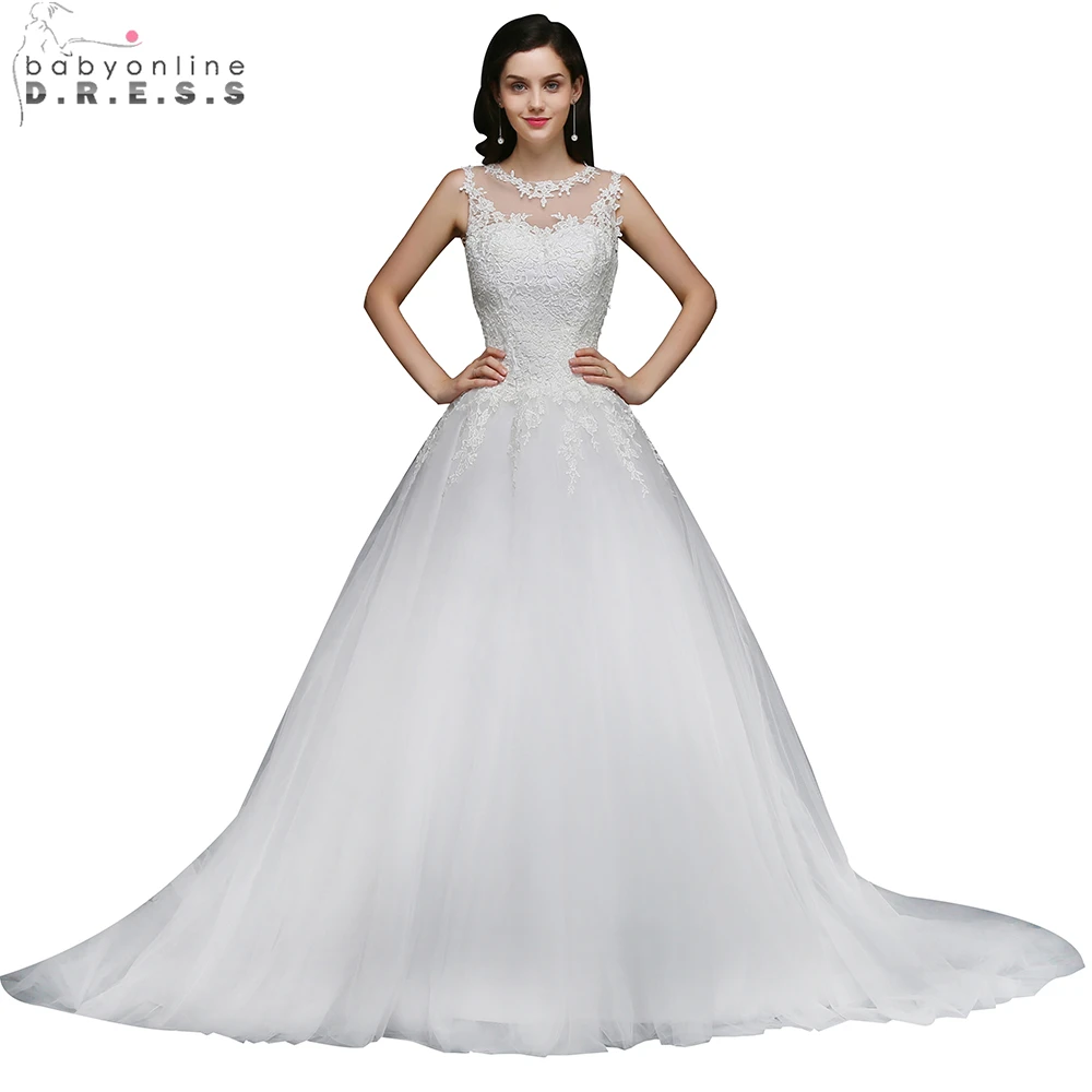 Lace Applique Ball Gown Wedding Dresses 2019 O