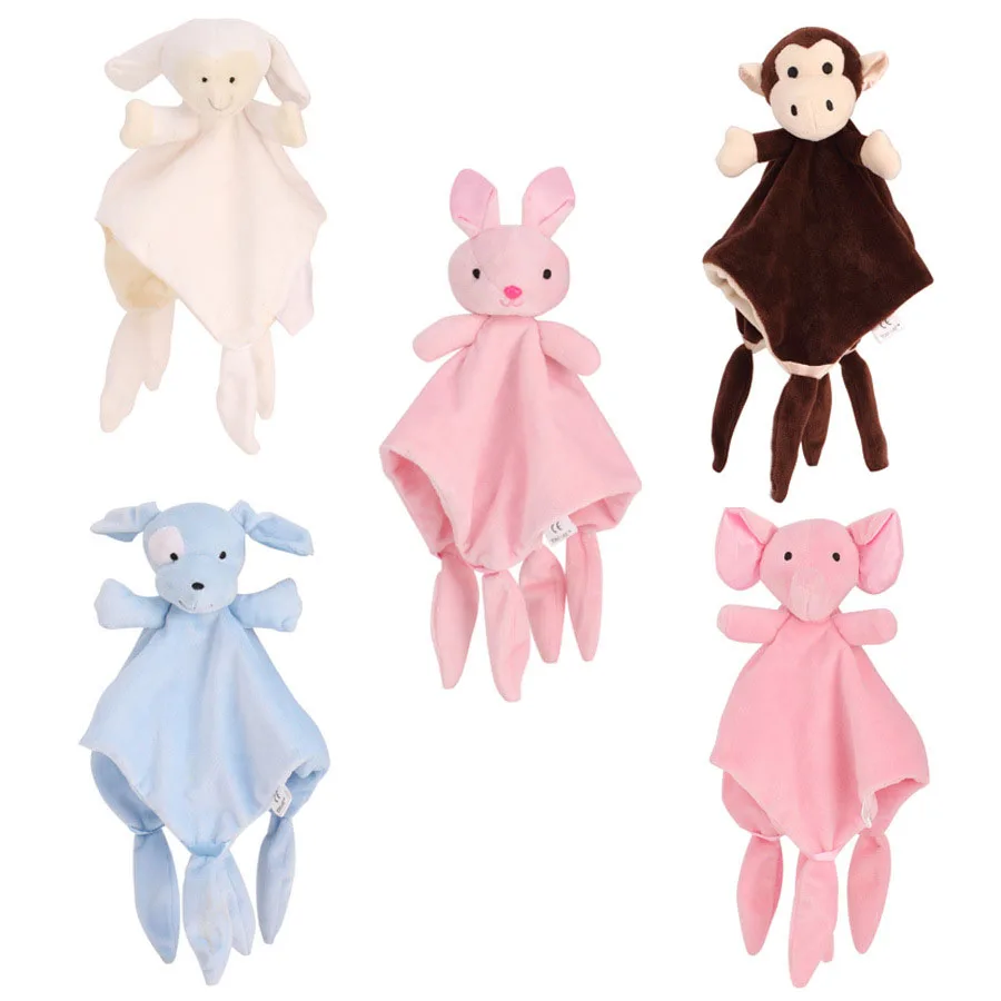 Soft Appease Towel Baby Toys Soothe Reassure Sleeping Animal Blankie Rattles comforter plush Bebes Toys Doll baby towels newborn 1pc baby cotton bib newborn saliva towel cartoon animal lion cotton bib rabbit solid color sleeping doll toy boy girl baby goods