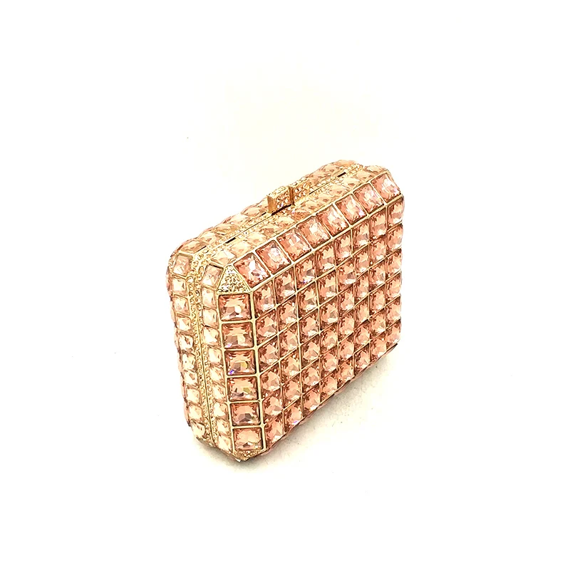 Small evening party Bridal wedding party wallet purses elegant square shape purses women wallet luxury big crystal clutches