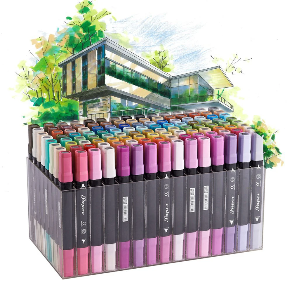 12/24/36/48/72/96/120 Colors Sketch Markers Dual Head Professional Art