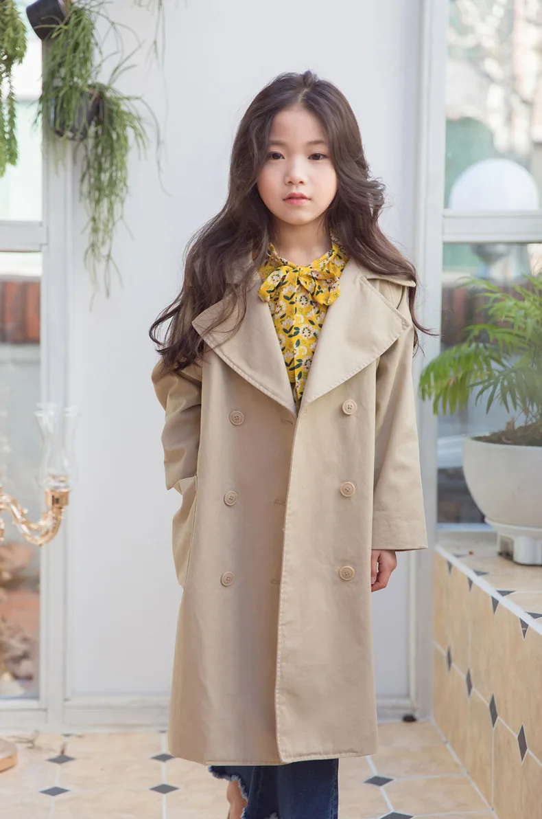 little teenage girls solid jackets children long trend coats kids outwears tops 2018 autumn kids cotton coat for girls clothing (12)