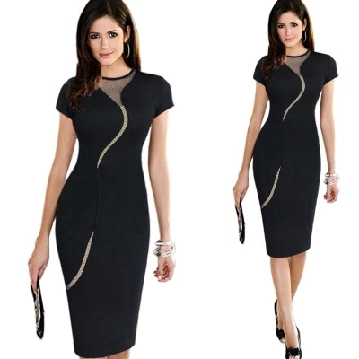 

2018 new woman dress EU style autumn spring mesh decoration sexy dress shown thin