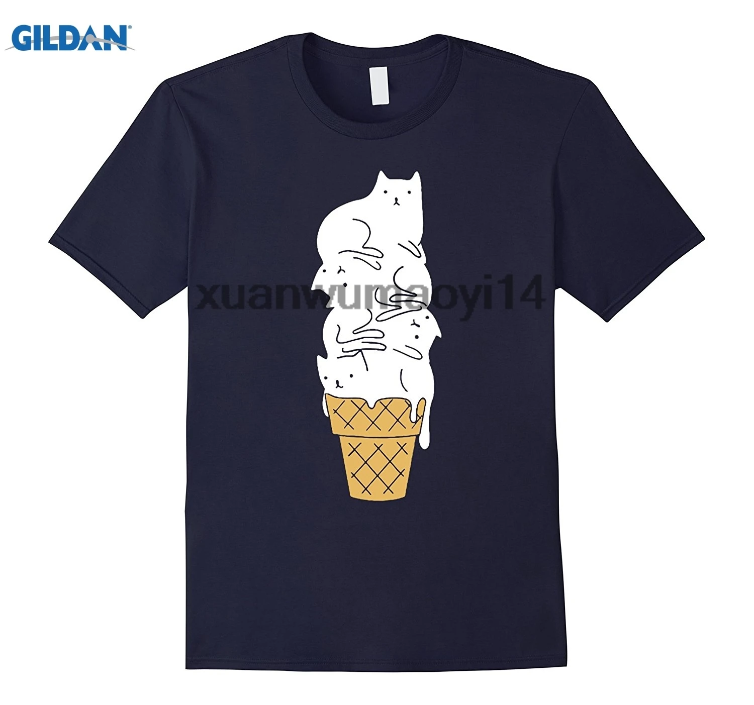 GILDAN Cats Ice Cream T Shirt | Мужская одежда