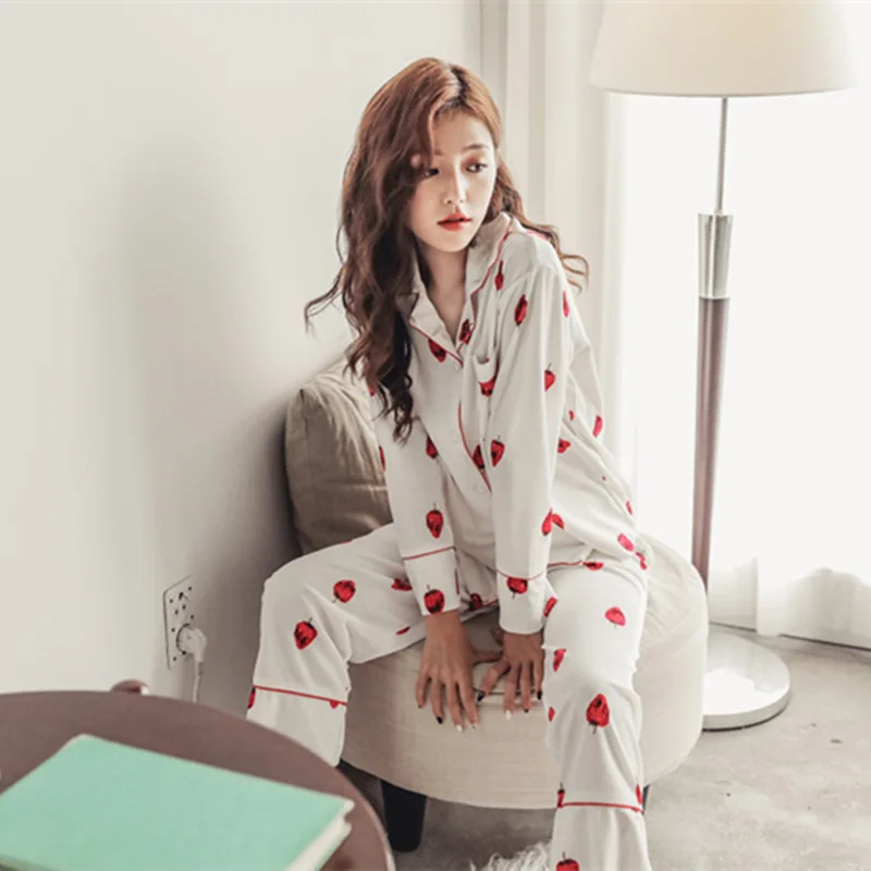 

2018 New Women Pyjamas Sets Plaid Button Front Long Sleeves Turn-down Collar 100% Cotton Pajamas For Women Sleepwear Lace Pajama