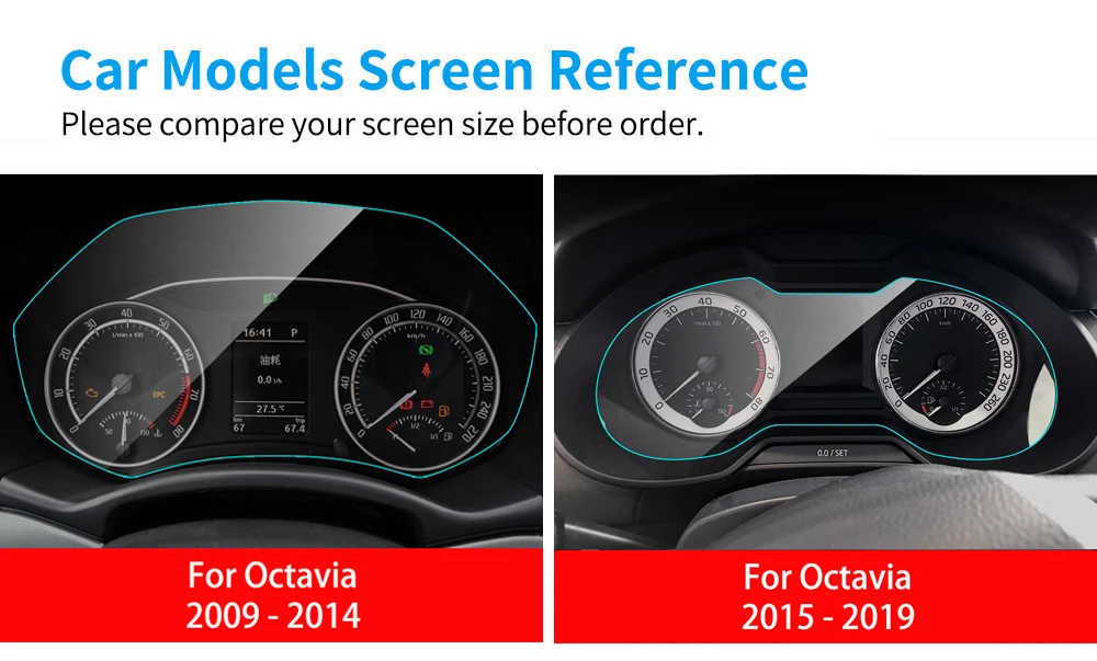 Автомобильная приборная панель протектор экрана для Skoda Octavia 2009- приборная панель мембрана внутренняя защитная пленка автомобильные аксессуары