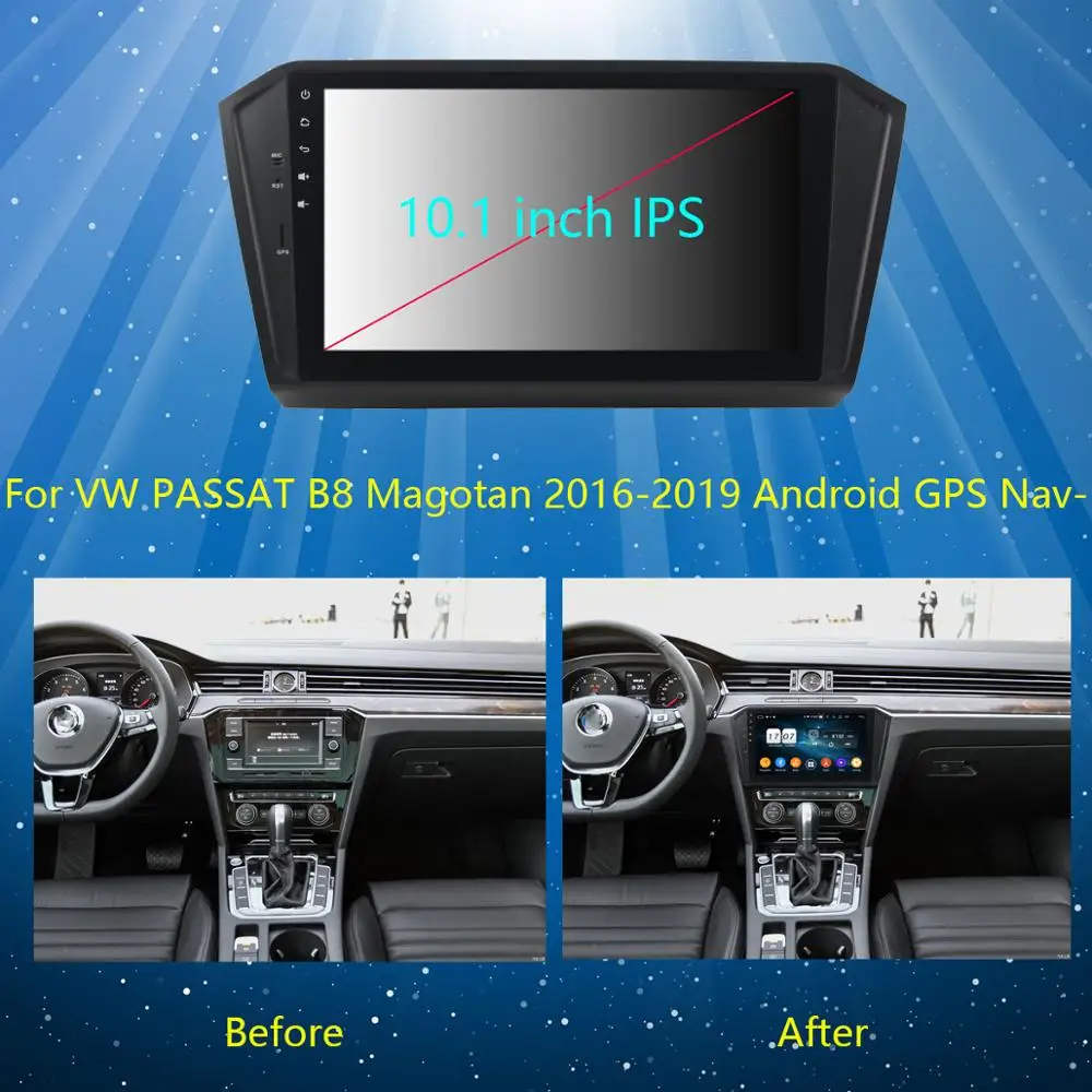 10," ips 8 Core 4G+ 64G Android 9,0 автомобильный dvd-радиоплеер gps для VW PASSAT B8 Magotan DSP CarPlay попугай BT