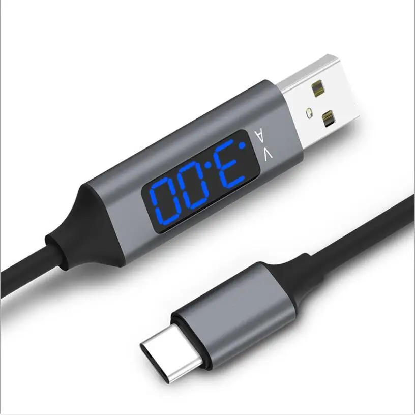 

3A(Max) Voltage Current Display Micro USB 8 PIN Type-C Fast Charging Data Cable For iPhone XS MAX XR SAMSUNG S10e S9 Plus XIAOMI