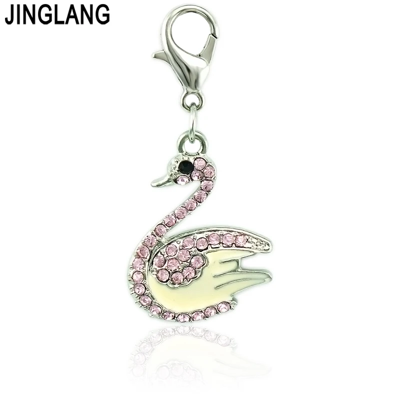 JINGLANG модные подвески с застежкой в виде животного Лобстер Подвески Стразы лебедя