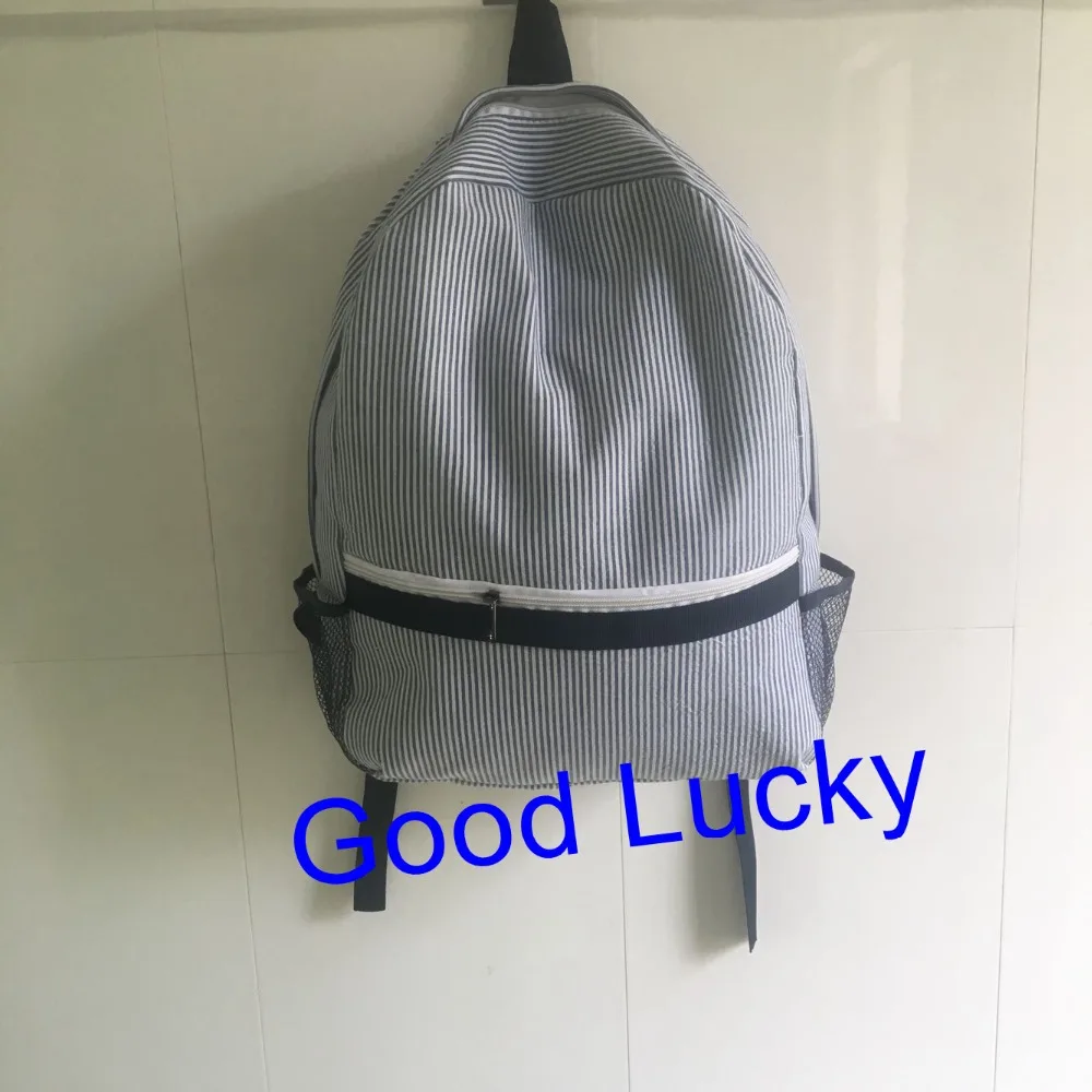 

30pcs/lot free shipping monogram seersucker backpack toddler student school bags seersucker bags good quality personalize