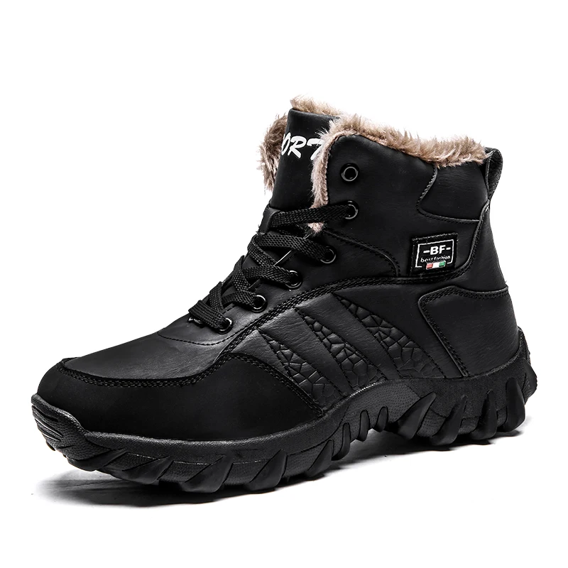 

Thermal Warm Men's Winter Genuine Leather Ankle Boots Male Autumn Snow Boots Leisure Autumn Boots Shoes Mens