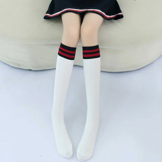 5 Pairs Kids Little Girls School Uniform Socks Children's Cotton