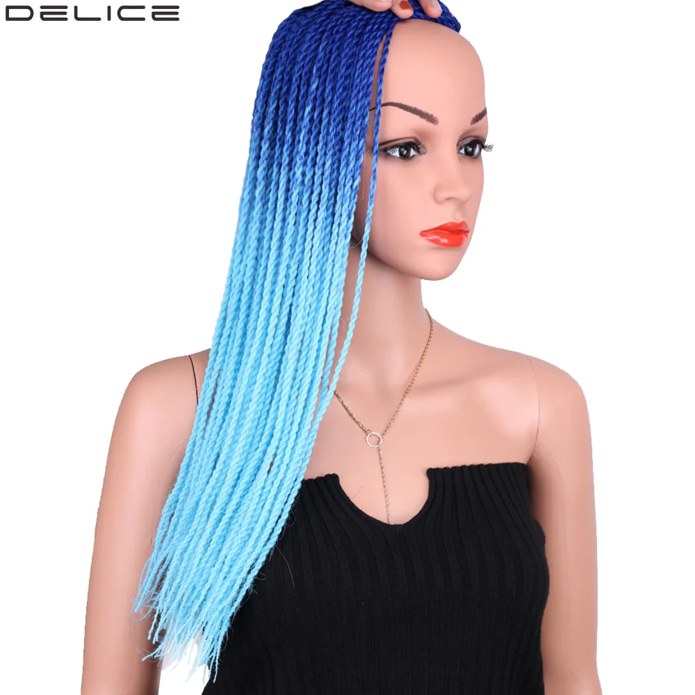 

Delice Women's Senegalese Twist Crochet Braids Two Colors Ombre Synthetic Long Braiding Hair Box Braids Extensions 22"