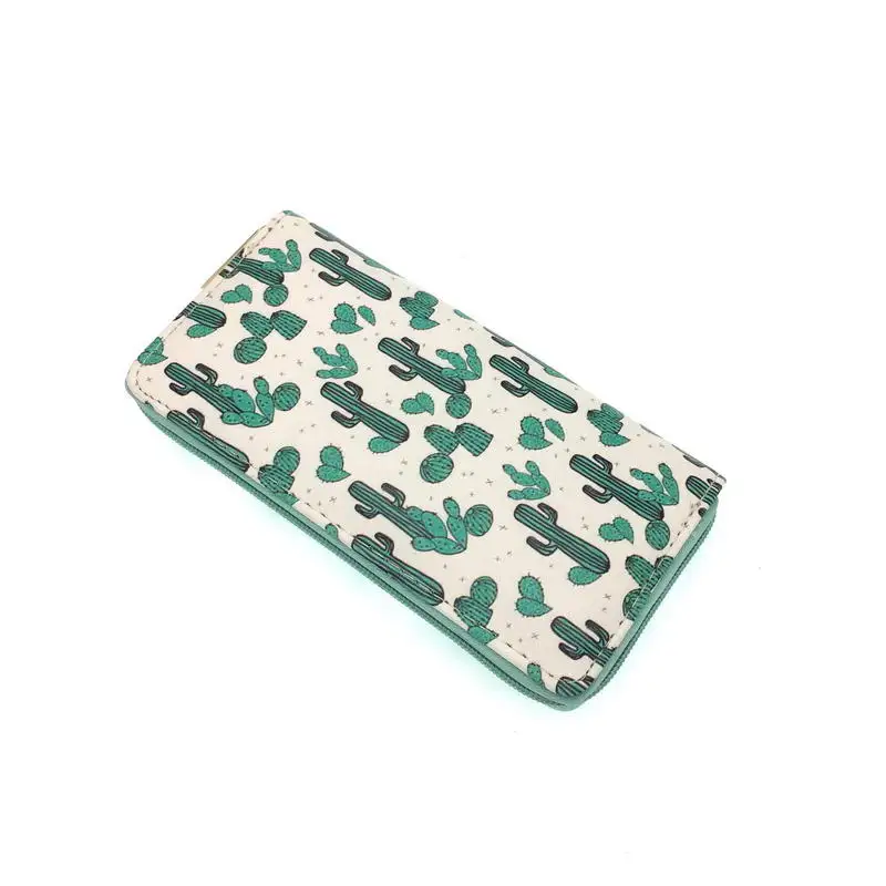 KANDRA минималистичный Длинный кошелек С КАКТУСОМ, женская сумка-клатч, милый кожаный бумажник на подарок для любителей кактусов