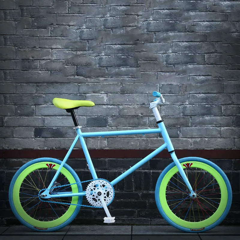 Дорожный велосипед с фиксированной передачей 20 дюймов для взрослых студентов обод из алюминиевого сплава для мужчин и женщин миниатюрный фонарь для велосипеда крутой