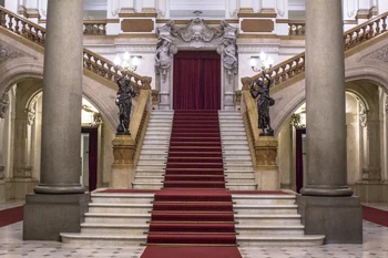 

Vinyl Photography Background Castle Indoor Palace Red Carpet Luxury Wedding Backdrops for Photo Studio Photographic