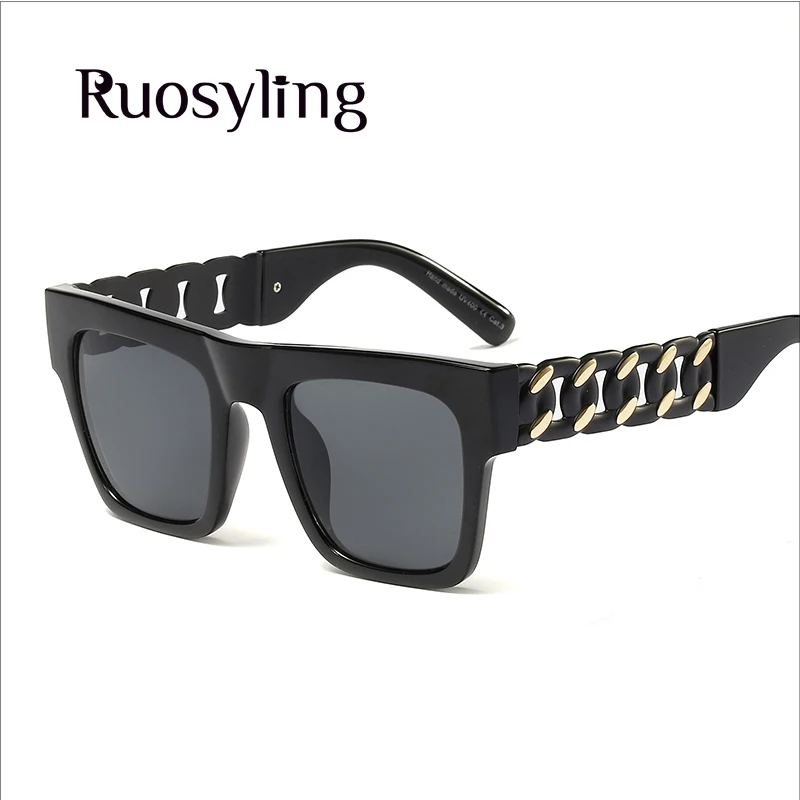 Ruosyling, трендовые женские солнцезащитные очки, UV 400, большая оправа, большие тени для женщин, темные солнцезащитные очки, квадратные, роскошные пляжные солнцезащитные очки