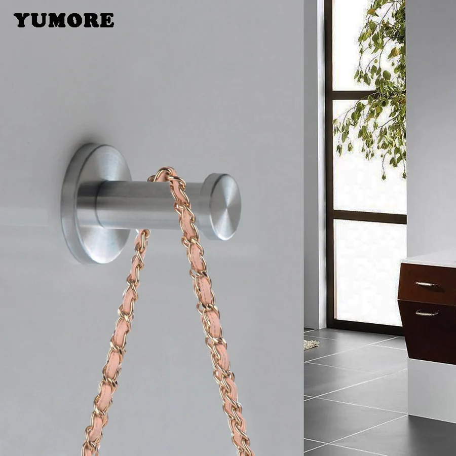 

YUMORE 10PCS stainless steel coat hanger Robe Wall hooks for Clothes