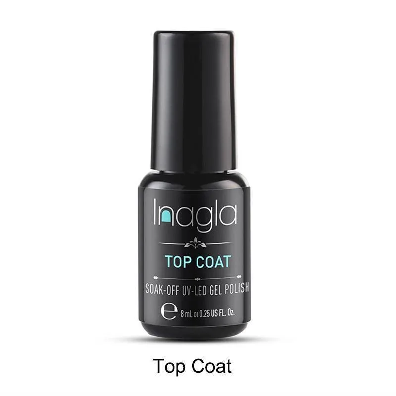 Inagla 8 мл Лак для ногтей термо-сменный Гель-лак для ногтей впитывающийся УФ-Гель-лак Полупостоянный праймер верхнее покрытие для ногтей - Цвет: TOP-CZ