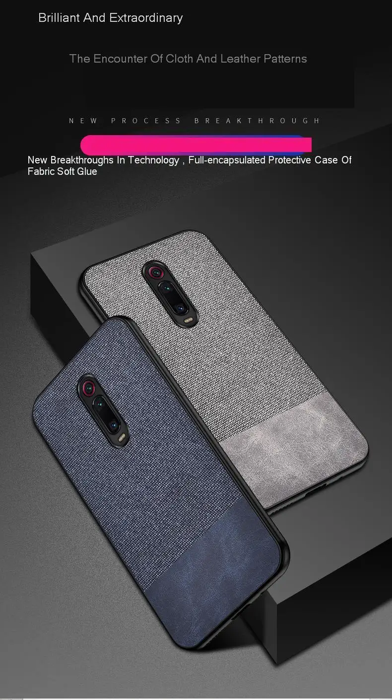 XIaomi Redmi K20 Pro Мягкий силиконовый чехол противоударный тканевый кожаный чехол Xiaomi k 20 Pro Redmi K20 чехол Чехол Ткань Funda