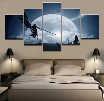 

Modular Canvas Poster Frame Landscape Pictures Home Decor Living Room 5 Pieces Game Final Fantasy Painting Wall Art Printed