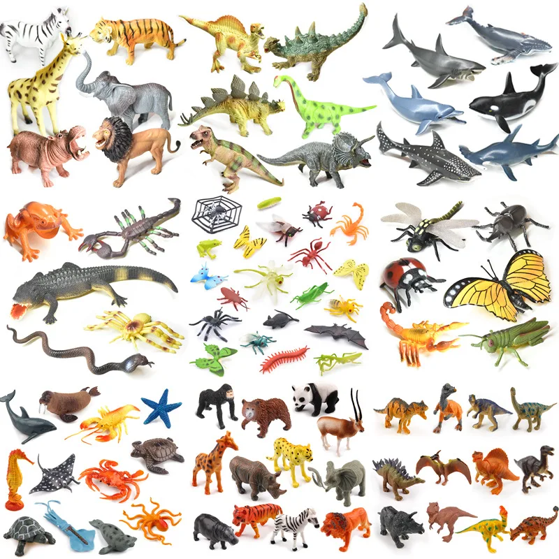 

Solid Dinosaur Toy Set Simulated Plastic Large Marine Animal Insect Model Display Children Animal Model Toys
