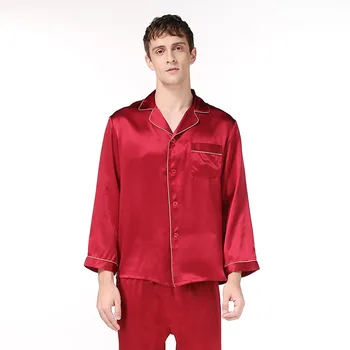 

2XLmens silk pajama sets soild color 100% mens silk pajamas brand men's pajama sets mens silk pajama pants stain pajama sets