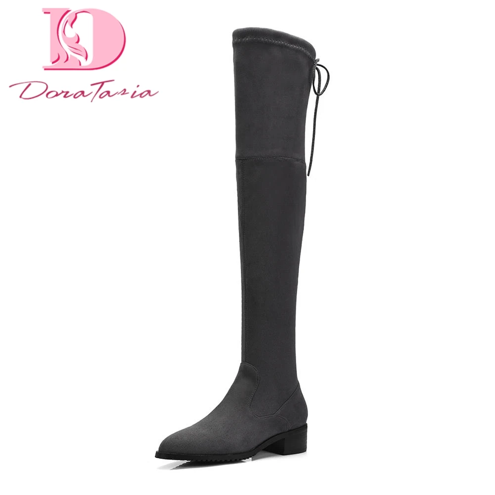 

Doratasia Brand new Large Size 34-43 top quality Autumn winter women Boots Woman Shoes Chunky Heels over the knee Boots Female