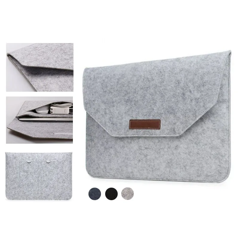 

Wool Felt Computer Sleeve For Macbook 2018 Pro 13 15 Ultra Slim Laptop Sleeve for HP Dell Asus 11 13 14 15.6 17.3 inch capa