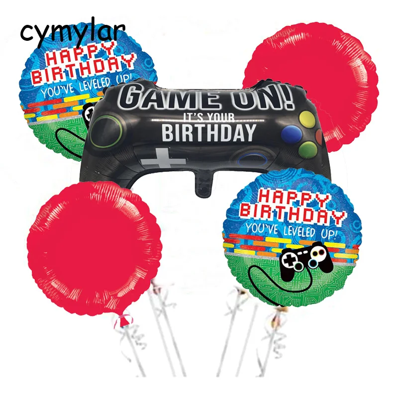 

Wholesale 5pcs/lot Video Game Controller Foil Helium Balloon Happy Birthday Level Up Balloon Birthday Party Decor