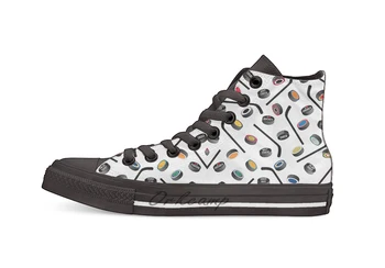 

Let's Play Hockey! Casual High Top Canvas shoes sneakers For Drop shipping
