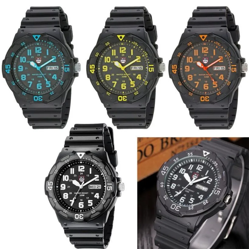 

Practical Men Army Date Sport Resin Wrist Watch Waterproof Analog Quartz Watches saat erkekler kol saati montre relojes