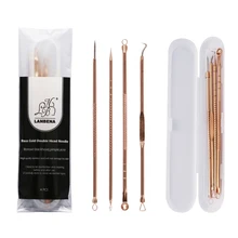 4 шт. розовое золото игла для удаления прыщей от прыщей угрей и экстрактор угрей и комедонов для удаления прыщей лечение игл