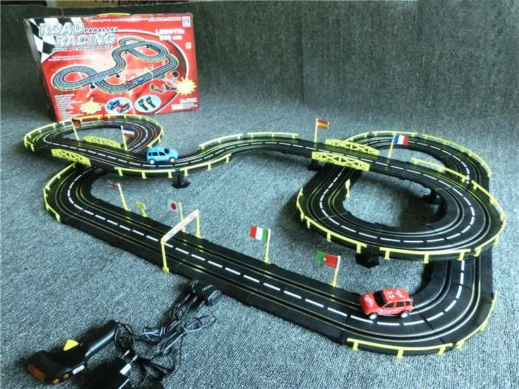 hot toys 636cm 143 Electric rail car track set double RC racing kids