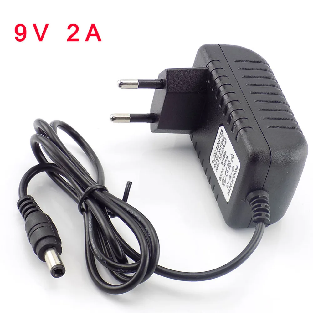 Преобразователь переменного тока в постоянный, Мощность адаптер питания Зарядное устройство адаптер 5V 12V 9V 1A 2A 3A 0.5A US EU Plug 5,5 мм x 2,5 мм 100-240V для видеонаблюдения Светодиодные ленты светильник